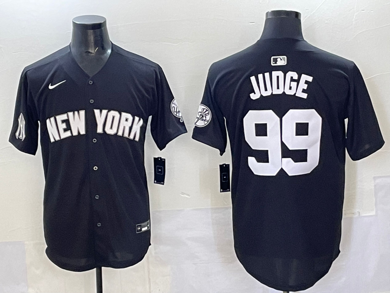 Men 2025 New York Yankees #99 Judge black Nike MLB Jersey style 725005